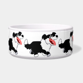Tigela Bonita e Feliz Borda do Cartoon Collie Pet Bowl