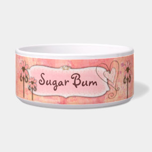 Tigela Bonito no nome personalizado rosa