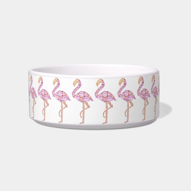 Tigela Bonito Pet Bowl de Flamingos Rosa (Frente)