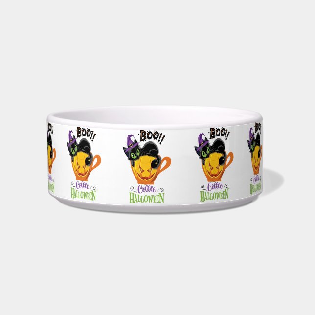 Tigela Boo Black Cat, Scary Pumpkin Coffee Halloween (Esquerda)