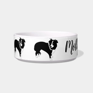 Tigela Borda do Cartoon Collie Molly o Collie