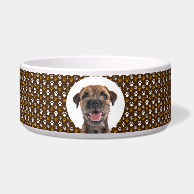 Tigela Borda Terrier Personalizar Foto e Nome Dog Bowl (Frente)