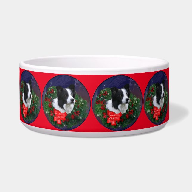 Tigela Border Collie Christmas (Frente)