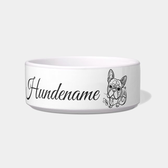 Tigela Boston Terrier Line Art personalized bowl (Frente)
