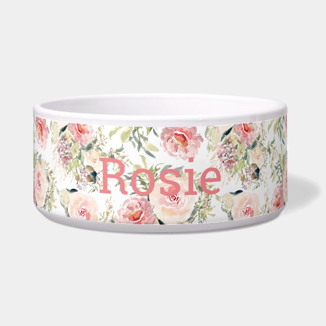 Tigela Botânica floral de cor aquosa moderna (Frente)