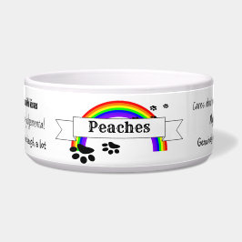 Tigela Bowl de Comida de Cachorro Personalizado - Arco-Ír