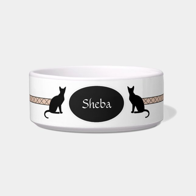 Tigela Bowl de comida de Cat Personalizável em HAMbWG bra (Frente)