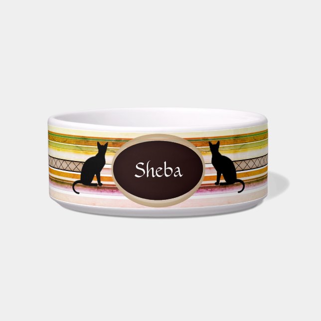 Tigela Bowl de comida de Cat Personalizável em HAMbWG bra (Frente)