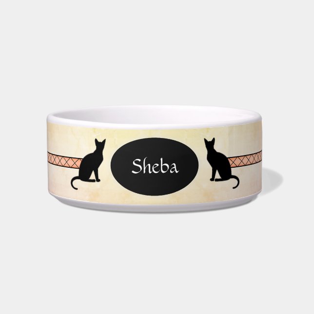 Tigela Bowl de comida de Cat Personalizável em HAMbWG bra (Frente)