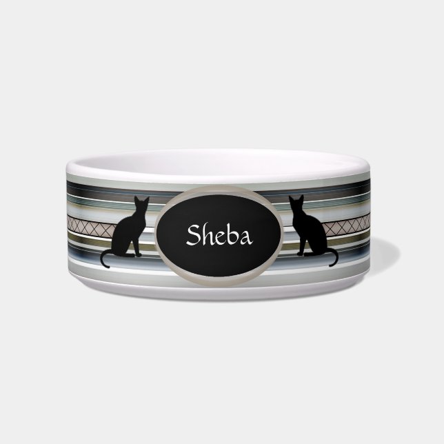 Tigela Bowl de comida de Cat Personalizável em HAMbWG bra (Frente)