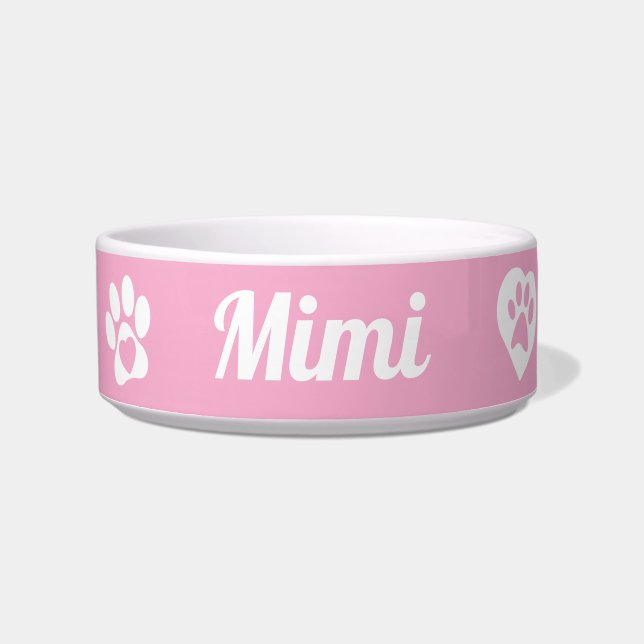 Tigela Bowl de Gato Cerâmico Personalizado, presente de G (Frente)