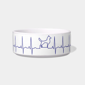 Tigela Bowl de pulsação de cachorro azul