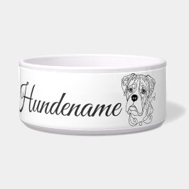 Tigela Boxer Minimalist Line Art personalized bowl