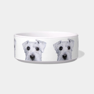 Tigela Branco do Schnauzer, original pelo miart