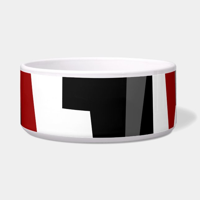 Tigela Branco vermelho e preto (Frente)