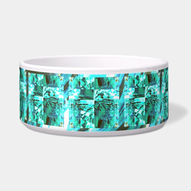 Tigela Brilhante azul claro, quadrados ou dentro de image (Frente)