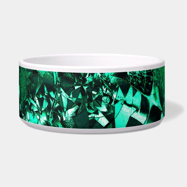 Tigela Brilho, tons verdes tipo alivio (Frente)