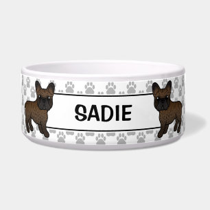 Tigela Brindle French Bulldog Cute Cartoon Dog & Name