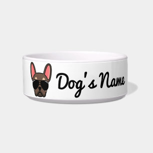 Tigela Brown Tan French Bulldog Bowl