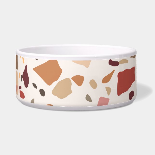 Tigela Brown terrazzo: vintage, trendy padrão. (Frente)