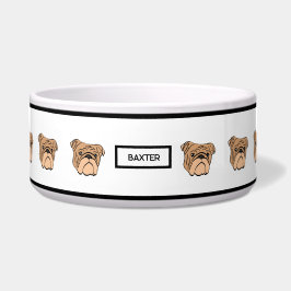 Tigela Bulldog Pet Bowl para Cães - Brown