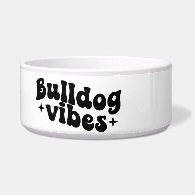 Tigela Bulldog Vibes Cerâmica Dog Bowl (Esquerda)