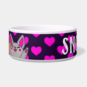 Tigela Bunny Cute Smile Carrot Divertido Amor Feliz Coraç