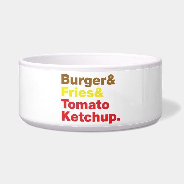 Tigela Burger & Fries & Tomato Ketchup. (Frente)