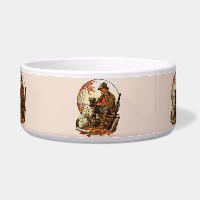 Tigela Caçador e Spaniel (Frente)