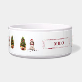 Tigela Cachorro Castanho Espanhol Engraçado Cachorro de N