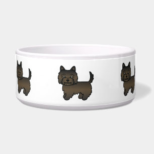 Tigela Cachorro de Cartoon Cute do Cairn Terrier Negro