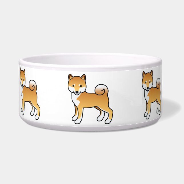 Tigela Cachorro de Cartoon Vermelho Shiba Inu (Frente)