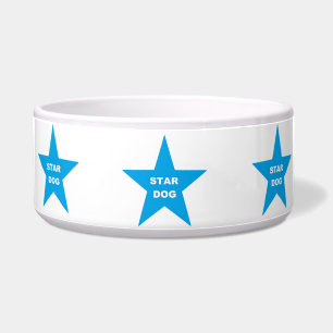 Tigela Cachorro de Estrelas Cachorro em Turquois Star