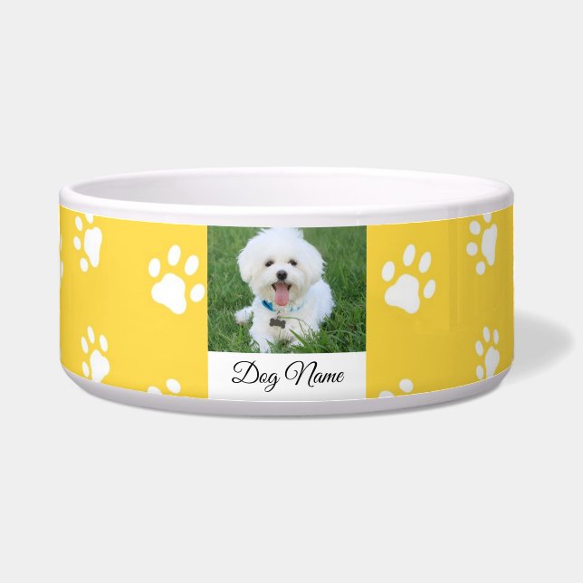 Tigela Cachorro de Impressão de Pata Cachorro (Frente)