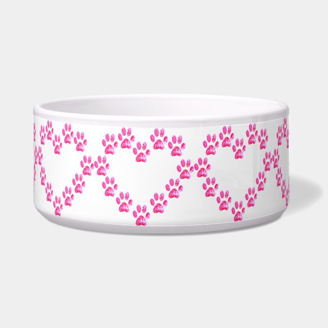 Tigela Cachorro de pata impressão pai filhote mãe bom gar (Frente)