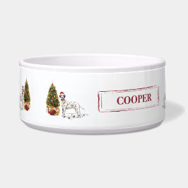 Tigela Cachorro e Árvore Engraçados de Natal