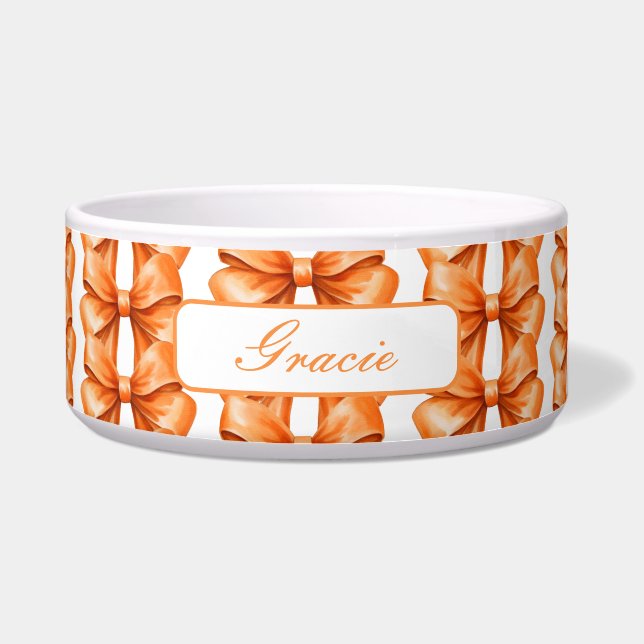 Tigela Cachorro Elegante de Arco Laranja (Frente)