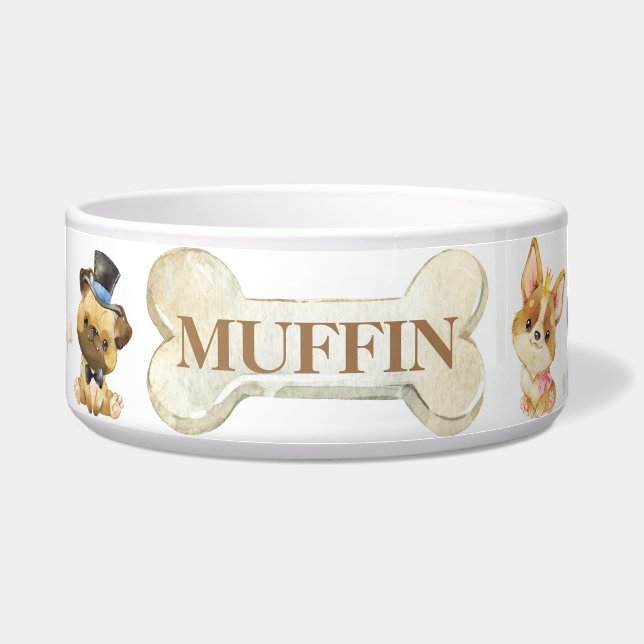 Tigela Cachorro Enrolado Cachorro Corgi Pug Dachshund She (Frente)