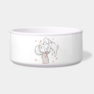 Tigela Cachorro Fofo com Desenho de Criança Feliz