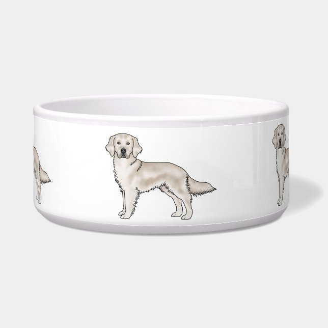 Tigela Cachorro Golden Retriever Creme Inglês Desenho Ani (Frente)