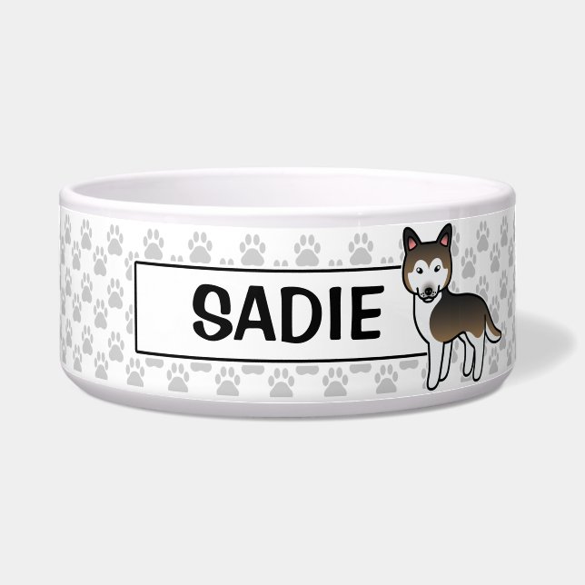 Tigela Cachorro Husky Siberiano Cartoon Sable (Frente)