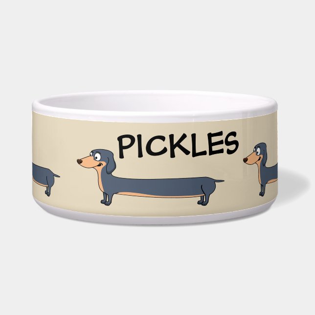 Tigela Cachorro Longo - Pet Bowl Cerâmica Dachshund (Frente)