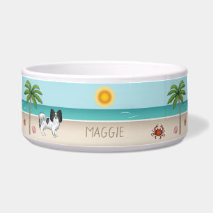 Tigela Cachorro Papillon Preto E Branco Praia Tropical De