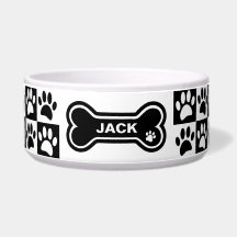 Cachorro Preto e Branco Personalizado com Pegadas