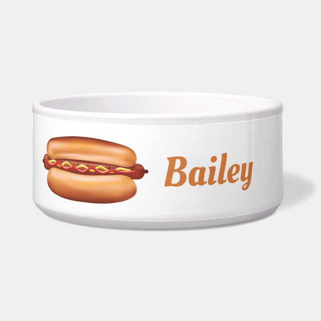 Tigela Cachorro Quente Com Condimentos E Nome Personaliza (Frente)