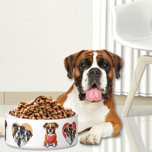 Tigela Cachorro Romântico e Aquarela Cardíaca