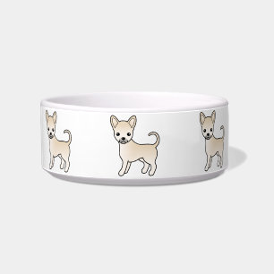 Tigela Cachorros de Cartoon Casaco Chihuahua Cute Cream