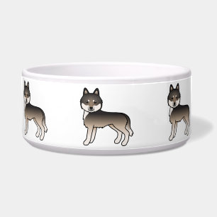Tigela Cachorros de Cartoon de Cinza de Lobo Escuro Siber