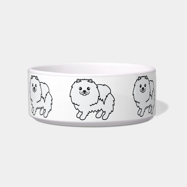 Tigela Cachorros de desenho animado fofos da raça Pomerân (Frente)