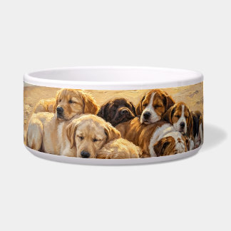 Tigela Cachorros Na Praia